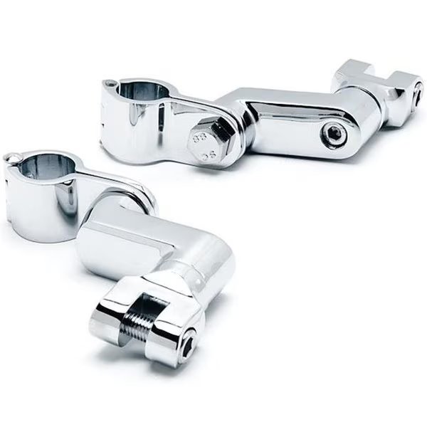 Krator KM006-C 1 in. Engine Guard Bowleg Footpeg Clamps for Motorcycles Cruisers Bobbers - Chrome, Krator, Mfr#: KM006-C